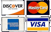 Visa, Mastercard, Discover, American Express